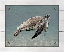 Load image into Gallery viewer, Sea Turtle - On 100% Natural Linen
