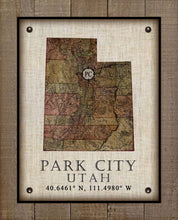 Load image into Gallery viewer, Park City Utah Vintage Design - On 100% Natural Linen
