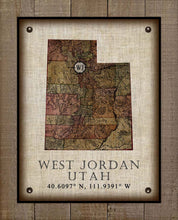 Load image into Gallery viewer, West Jordan Utah Vintage Design - On 100% Natural Linen
