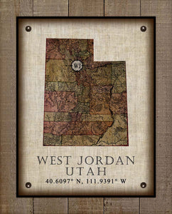 West Jordan Utah Vintage Design - On 100% Natural Linen