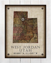 Load image into Gallery viewer, West Jordan Utah Vintage Design - On 100% Natural Linen
