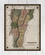 Load image into Gallery viewer, 1800s Vermont Map - On 100% Natural Linen
