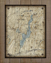 Load image into Gallery viewer, Lake Bomoseen Vermont Map Design - On 100% Natural Linen
