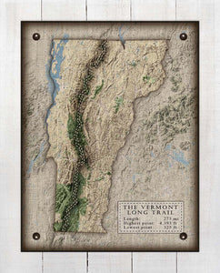 Vermont Long Trail Map Design - On 100% Natural Linen