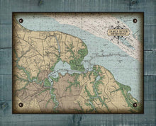 Load image into Gallery viewer, James River &amp; Smithfield Virginia Nautical Chart - On 100% Natural Linen
