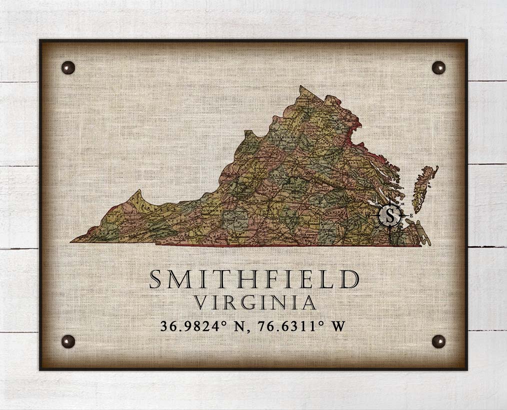 Smithfield Virginia Vintage Design - On 100% Natural Linen