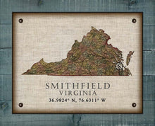 Load image into Gallery viewer, Smithfield Virginia Vintage Design - On 100% Natural Linen
