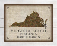 Load image into Gallery viewer, Virginia Beach Virginia Vintage Design - On 100% Natural Linen
