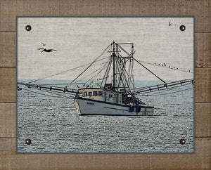 Shrimp Boat "Warrior" - On 100% Natural Linen