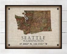 Load image into Gallery viewer, Seattle Washington Vintage Design On 100% Natural Linen
