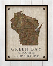 Load image into Gallery viewer, Green Bay Wisconsin Vintage Design On 100% Natural Linen
