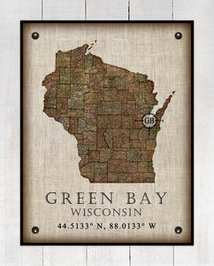 -Any State & Town In The U.S.A. - Board Mounted Canvas Print