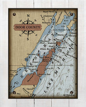 Load image into Gallery viewer, Door County Wisconsin Nautical Chart - On 100% Natural Linen
