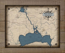 Load image into Gallery viewer, Wolf River Wisconsin Map Design - Board Mounted Canvas Print
