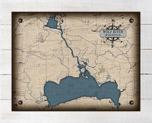 Load image into Gallery viewer, Wolf River Wisconsin Map Design - Board Mounted Canvas Print
