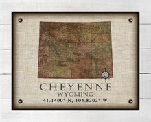 Load image into Gallery viewer, Cheyenne Wyoming Vintage Design - On 100% Natural Linen
